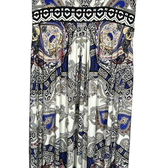 Chico's Womens Maxi Dress Size 2 Large Paisley Beach Vacation Stretch Slit Nwt - Picture 3 of 12